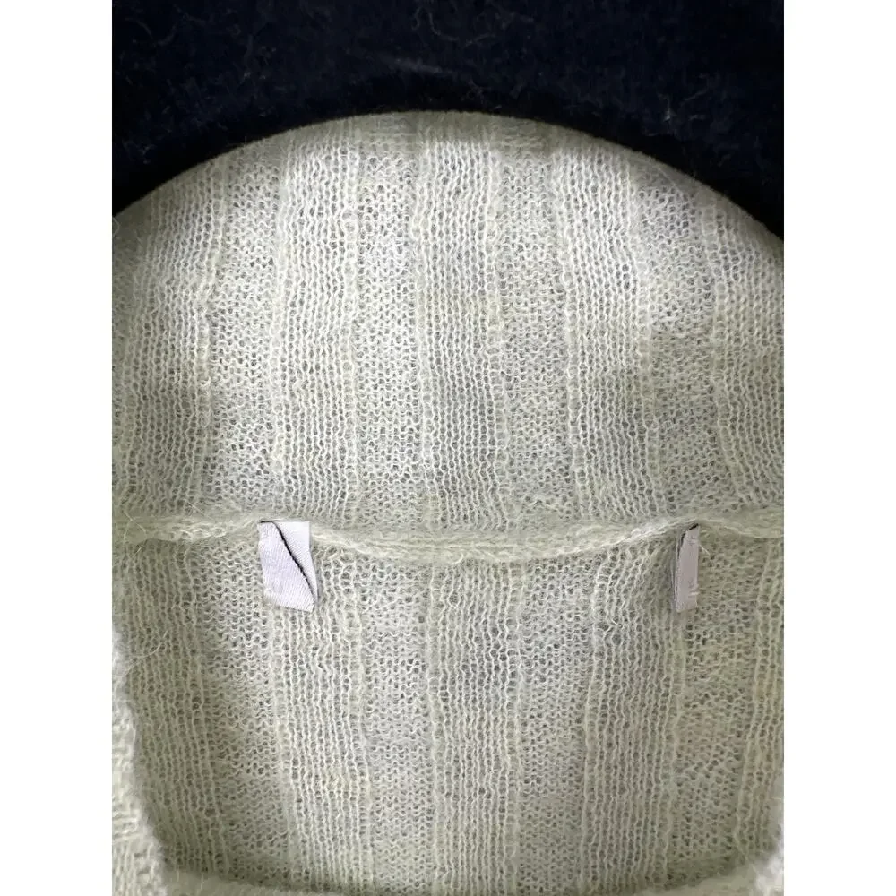 Madewell Sweater Womens Medium Green Alpaca Mockneck Cozy Pastel Sheer